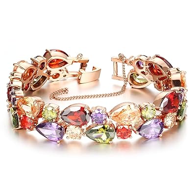 Multicolor Zirconia Bracelets: Elegant Rose Gold Nigeria Ubuy