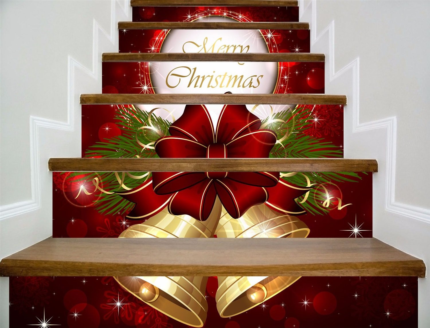 Longwei Stairs Self Adhesive Wallpaper Christmas Home Decoration