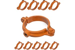 HIGHCRAFT HINGC-34-10 Industrial Decor Hinged Split Ring Pipe Hanger 3/4 in. Copper , with 3/8 in. Rod Fitting, Vintage Mounting Bracket for Tubing, Shower Curtain, Tiki Torch Hanging (10 Pack)