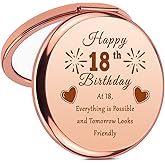 18 Year Old Girl Birthday Gifts Compact Mirror 18th Birthday Gifts for Girls Makeup Mirror Unique 18 Bday Party Gift Ideas for Daughter Niece Granddaughter Bestie Friends Pocket Mirrors