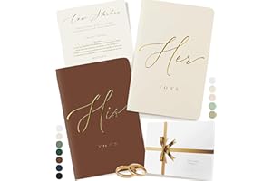ARTESORI Wedding Vow Books His & Hers - Wedding Registry Gifts Ideas for Bride & Groom, Vow Books for Wedding - Soft-Touch, Gold-Foiled, 28 Lined Pages Vow Book for Her & Him [Ivory & Terracotta]