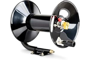 ReelWorks Air Hose Reel Tool Retractable Hand Crank 3/8" Inch x 100' Feet 300 PSI / 20 BAR Heavy Duty Steel Construction (Hose Not Included)