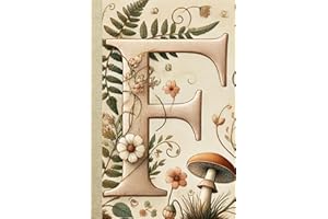 Cottagecore Monogram Notebook: Initial - F -