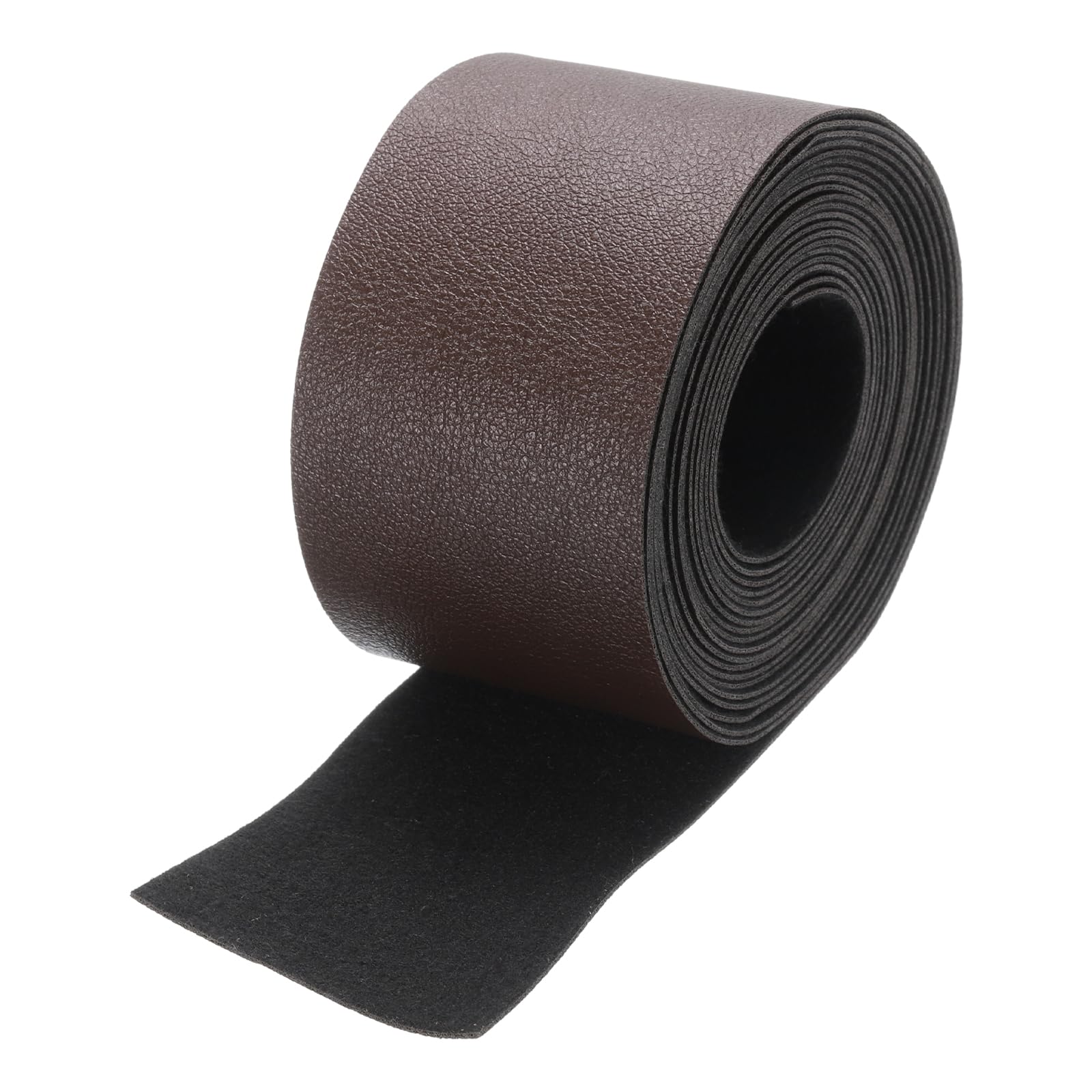 DMiotech 1 Pack 2 Inch x 4 Yard Faux Leather Strip Furniture Cover Fabric Skin Coffee PU Leather Roll for Handmade DIY Craft Projects