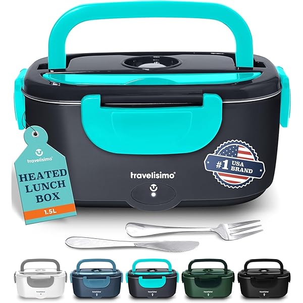Hot Bento PLUS – Boîte Chauffante Électrique Sans Fil, Repas Chaud En 10 Minutes, Batterie Amovible, Gamelle Chauffante Portable Pour Bureau, Travail, École Ou Voyages - Capacité 994 Ml - Noir