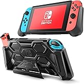 Mumba Protective Case for Nintendo Switch (2017 Release), [Battle Series] [Built-in Kickstand] Heavy Duty Grip Cover for Nintendo Switch Console with Comfort Padded Hand Grips (Black)