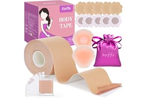 Boob Tape, Boobytape for Breast, Instant Breast Lift Tape Fit for A to DD Adhesive Bra Incl.1 Breast Lift Tape, 2 Pcs Silicon