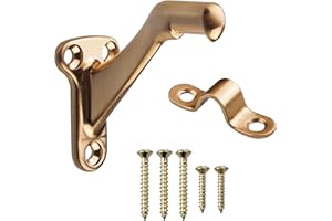 MIDOFAR Triumph Hardware,3 Pack,3" Heavy Duty handrail Bracket Champagne Bronze,Stair Railing Bracket DIY Easy Installation Hardware
