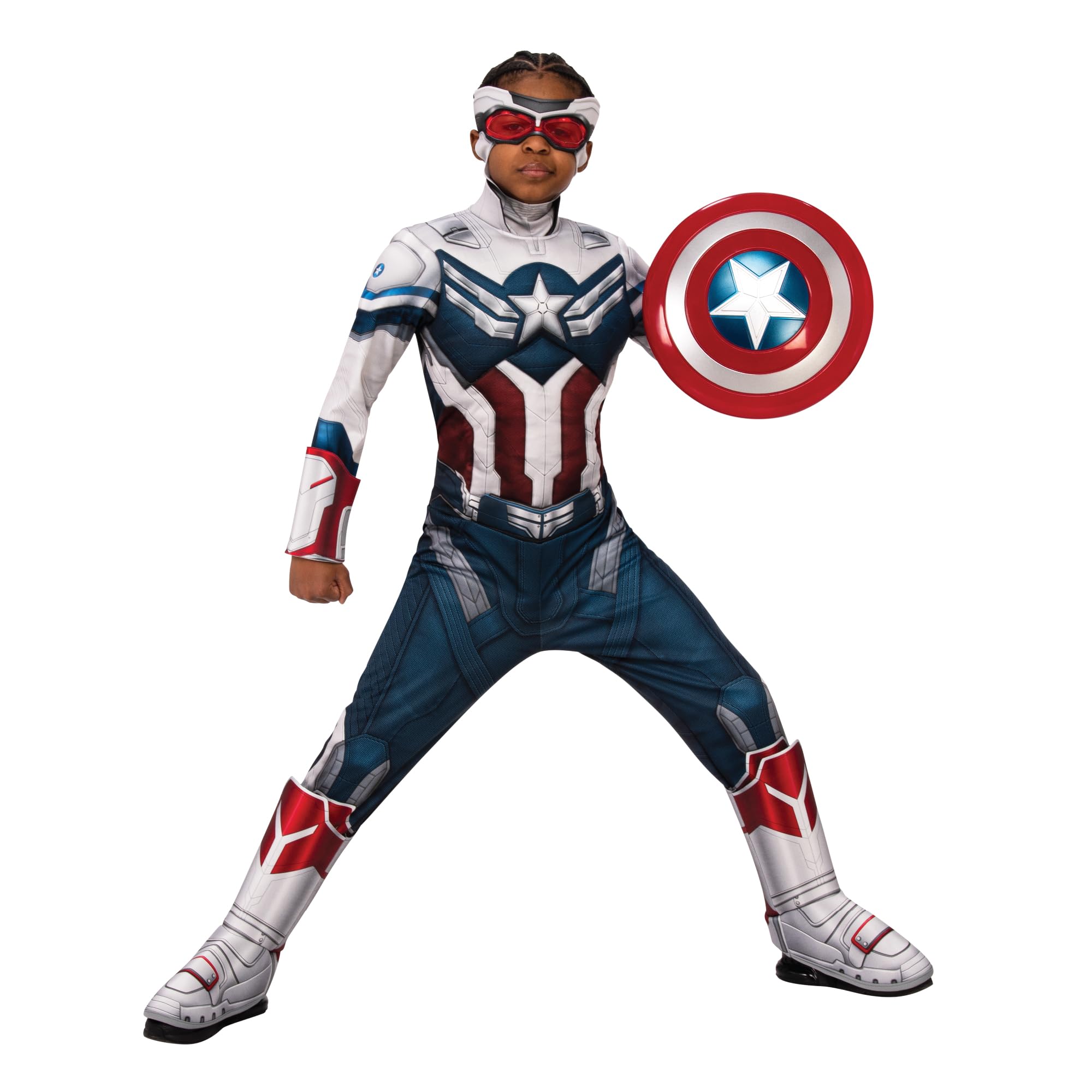 Rubies Official Marvel The Falcon and The Winter Soldier Captain America Deluxe Costume, Kids Superhero Fancy Dress Halloween Halloween