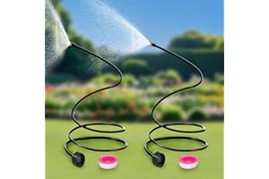 ELECTRICWISE 2 Pack Misters for Outside Patio, 60 Inch Flexible Hose Mister Cooling Stand Portable Water Misting for Cooling Outdoor, Mist System for Garden, Backyard, Bird Bath, Chicken Coop Water Mist Playing