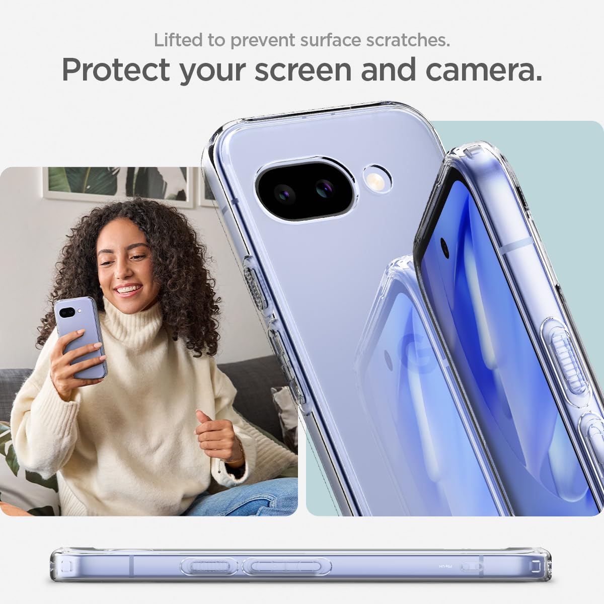 Spigen for Pixel 9a Case, Ultra Hybrid (2025) [Anti-Yellowing] [Military-Grade Protection] - Clear