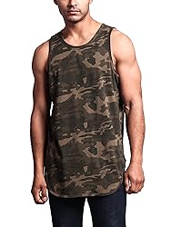 VICTORIOUS Solid Color Long Length Curved Hem Tank