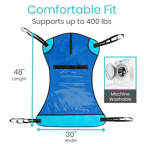Vive Patient Lift Sling Full Body Mesh Sling for Showering