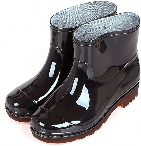 Amazon Smiry メンズ レインブーツ ショートブーツ 作業靴 安全靴 釣り用長靴 防滑 雨靴 完全防水 おしゃれ ビジネス ブラック Smiry ブーツ