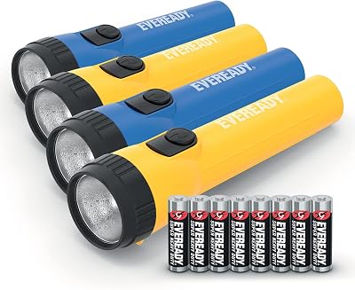 Eveready LED Torch Flashlight 4 Pack Super Bright Water Resistant Camping