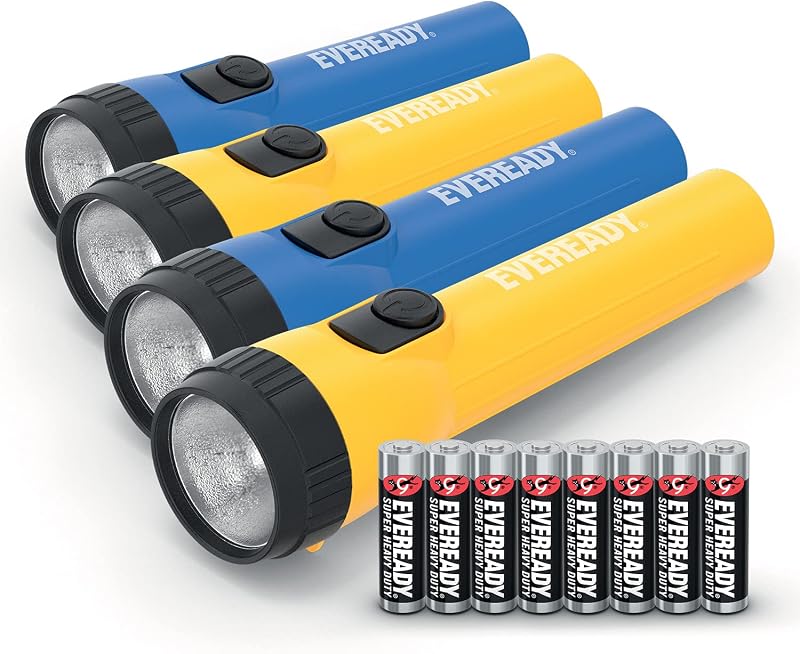Eveready LED Torch Flashlight 4 Pack Super Bright Water Resistant Camping