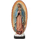 BC Catholic Our Lady of Guadalupe Statue, Virgen De Guadalupe Figure, Religious Gift for Mother's Day, Inspirational Home Decor,10.7 inch H, Hand Painted Sculpture by Buildclassic