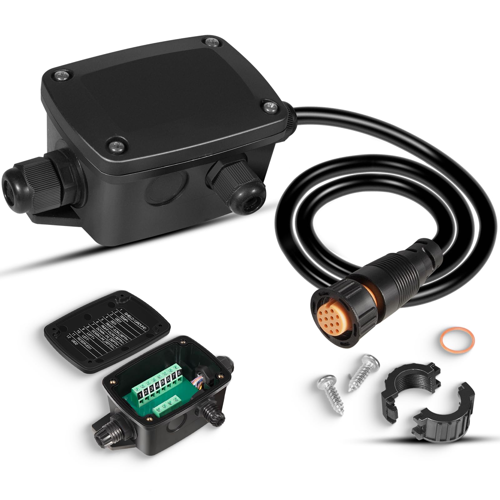 Photo 1 of 010-11613-10 Xdcr Adapter Wire Block to 12pin Sndr, 12-pin Sounder Wire Block Adapter Compatible with GPSMAP 7607xsv, GPSMAP 7608xsv, GPSMAP 7610xsv, GPSMAP 7612xsv, GPSMAP 7616xsv