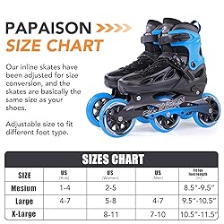 PAPAISON Adult Adjustable Inline Skates for Men