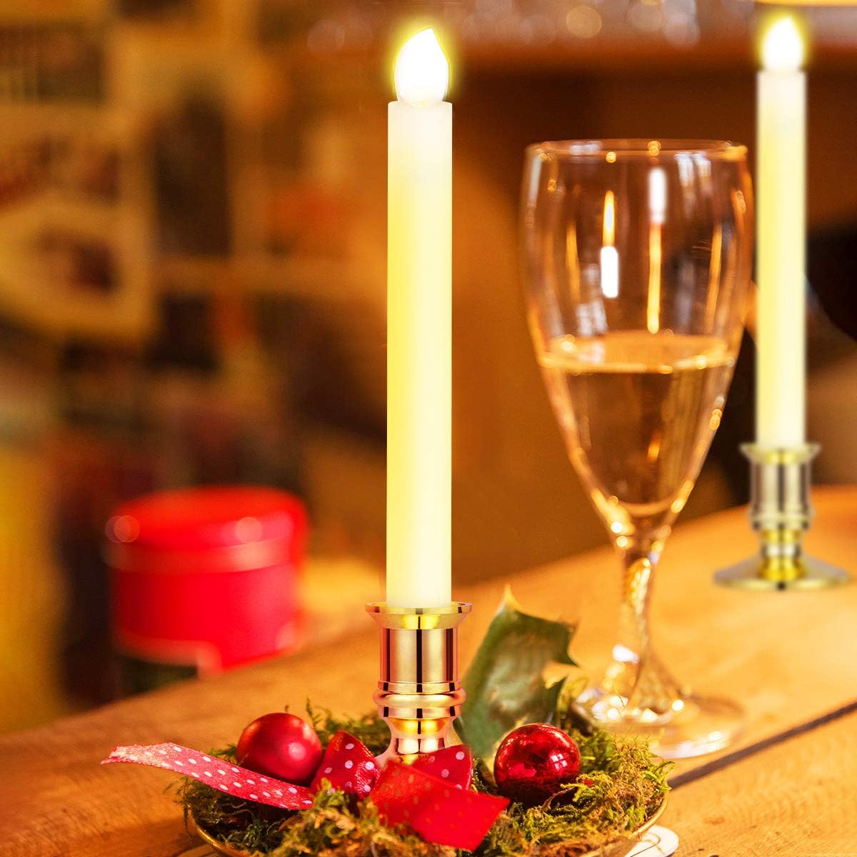 YUNLIGHTS Christmas Window Candles Lights, 6 Pack Battery Operated