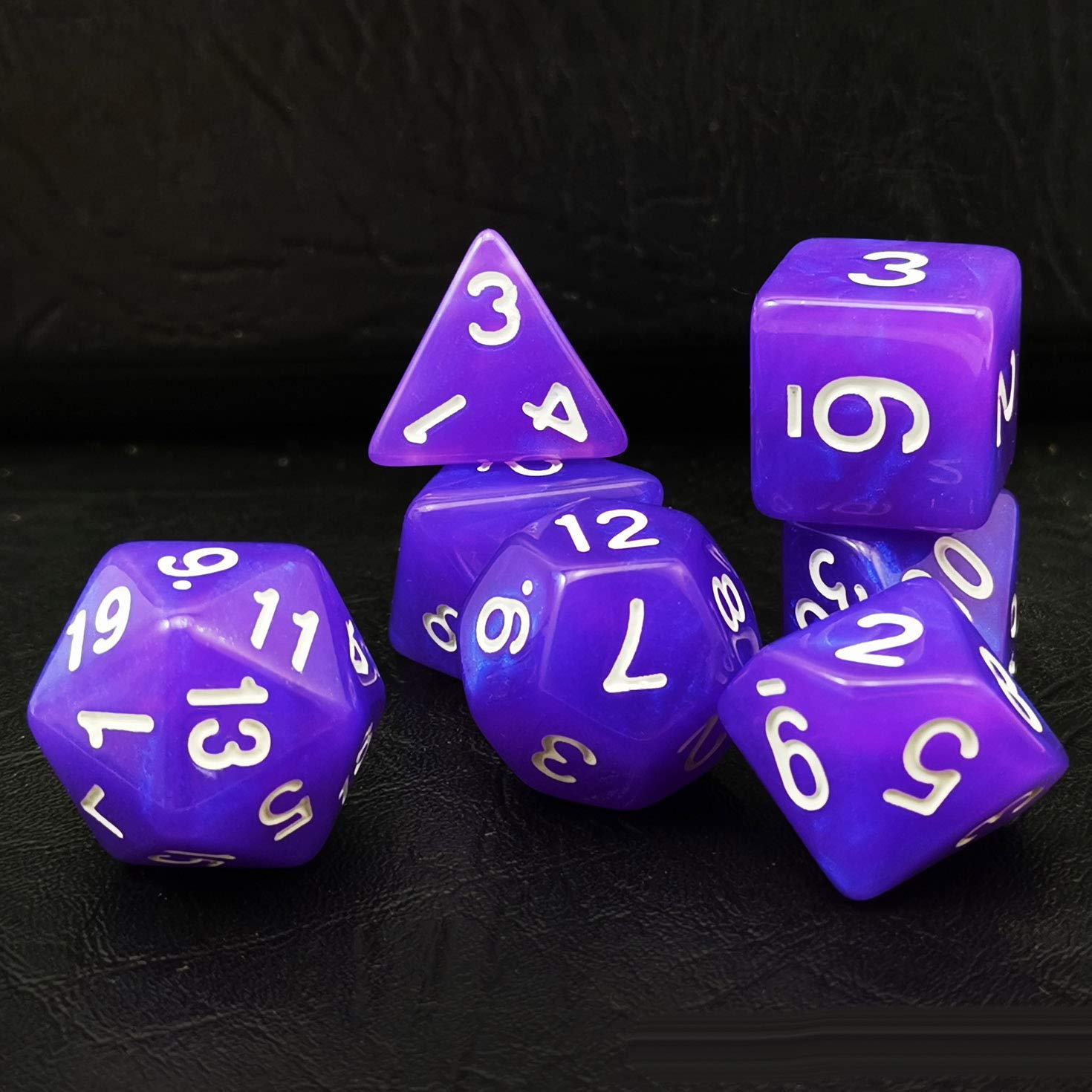 Bescon Moonstone Dice Set Purple Pearl, Bescon Polyhedral RPG Dice Set Moonstone Effect