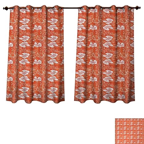 Amazon Com Anzhouqux Burnt Orange Blackout Thermal Curtain Panel