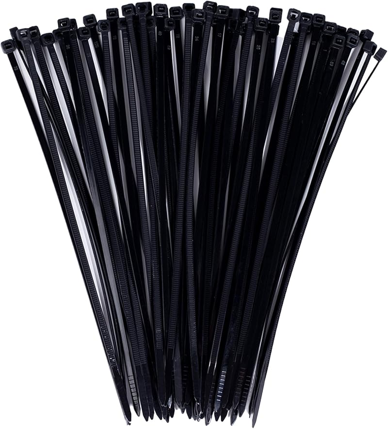 Yaluzibi Black Cable Ties 100 Pack 10 inch UV Resistant Heavy Duty Zip Ties