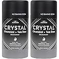 Crystal Deodorant Magnesium Solid Stick Natural Deodorant, Charcoal & Tea Tree, 2.5 oz (Pack of 2)