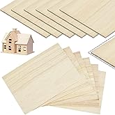 MFCGHXR Basswood Sheet 12 Sheets 200x100x1mm Unfinished Balsa Wood - Craft Thin Plywood for DIY Model Building, Airplane Ship