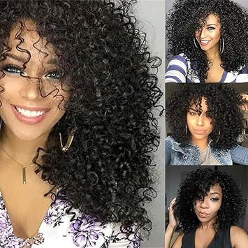 Amazon Com Newness Hair Synthetic Afro Curly Hair Wigs For Black