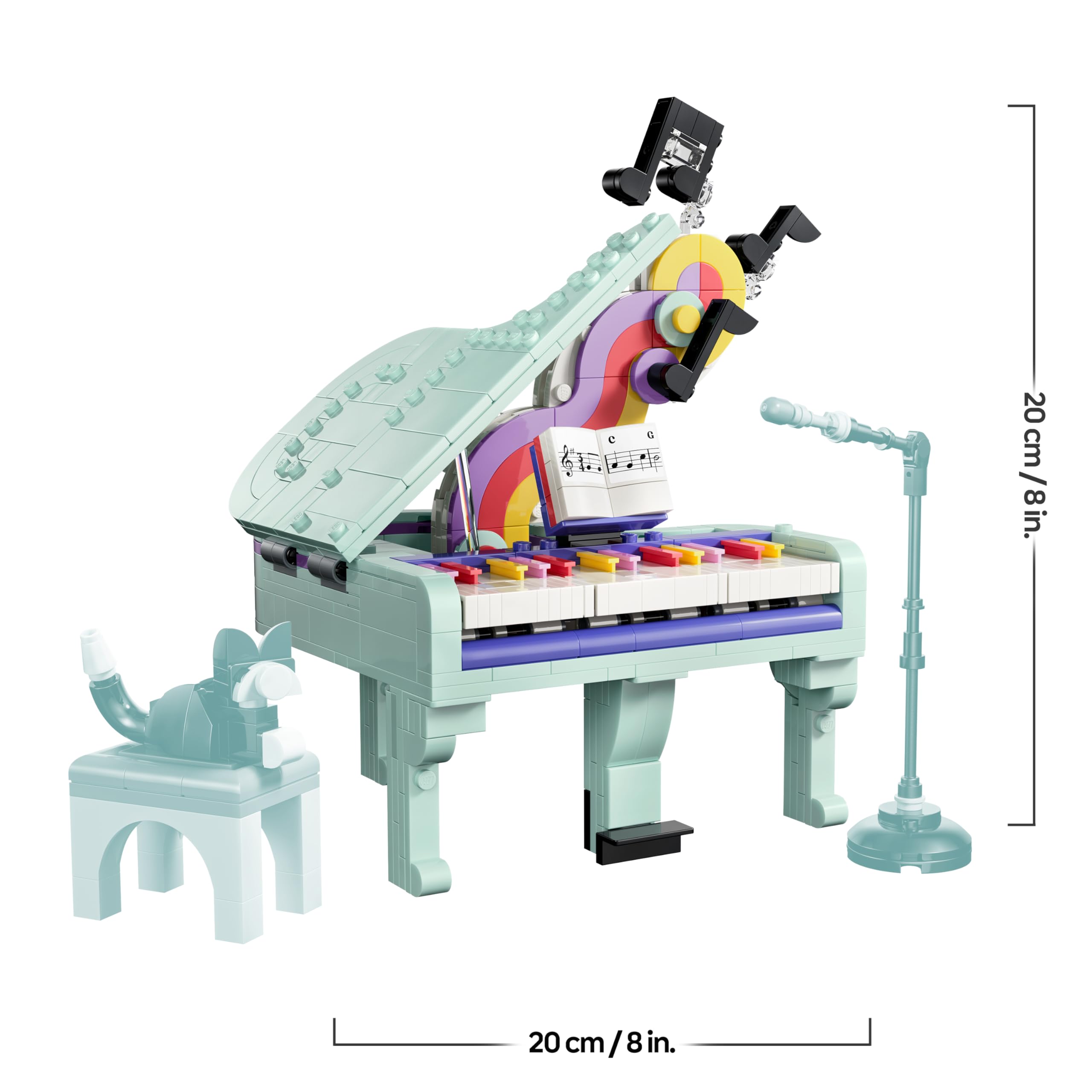 LEGO Creator 3-in-1-Set Deko-Klavier mit Katze - Retro Modellbau mit 3 Bauoptionen: Klavier, Radio oder Plattenspieler - DIY Kinderzimmer Deko - Geschenk für Mädchen und Jungen ab 9 Jahren - 31392 7