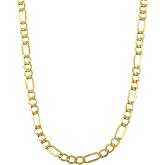 Unisex Elegant Link Chain - 10k Yellow Gold Figaro Chain Necklace | Solid Gold &middot; Lobster Claw Clasp &middot; for Men and Women &middot; Birthday Gift