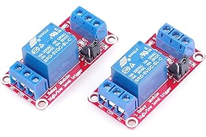 KNACRO 2Pcs 5V 1-Channel Relay Module with Optocoupler Relay Relay Board High and Low Trigger with LED Load 10A DC 30V AC 250V for PLC Automation Control, Industrial System Control