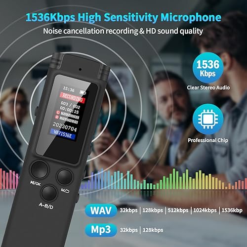 Digital Voice Recorder 64GB, Portable Voice Activated Recorder With Playback, Dictaphone Voice - View #12