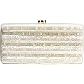 NUSTTAL Women Acrylic Clutch Purse Marbled Evening Shoulder Bag for Wedding Cocktail Party Prom
