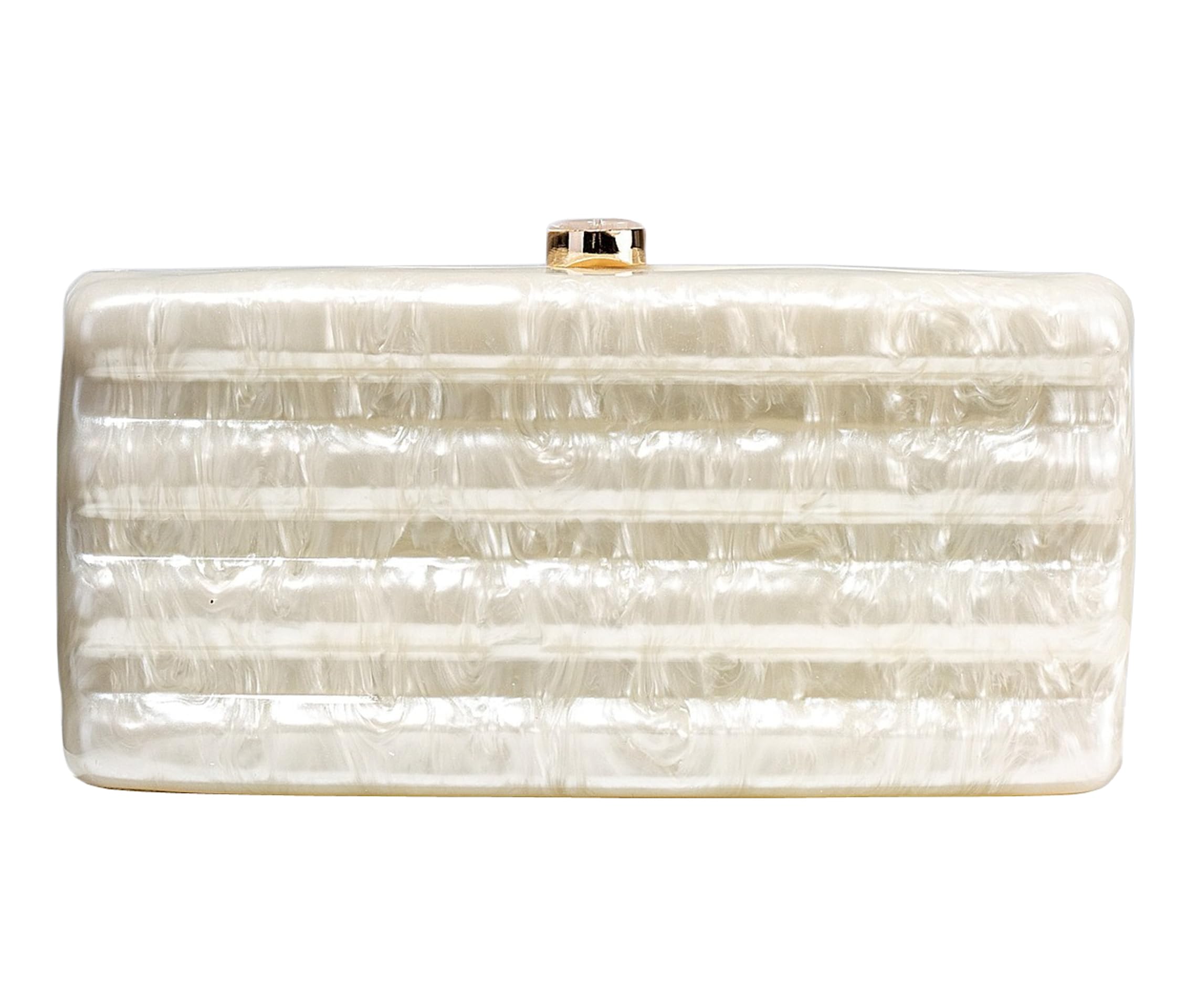Photo 1 of NUSTTAL Women Acrylic Clutch Purse Marbled Evening Shoulder Bag for Wedding Cocktail Party Prom (Ivory)