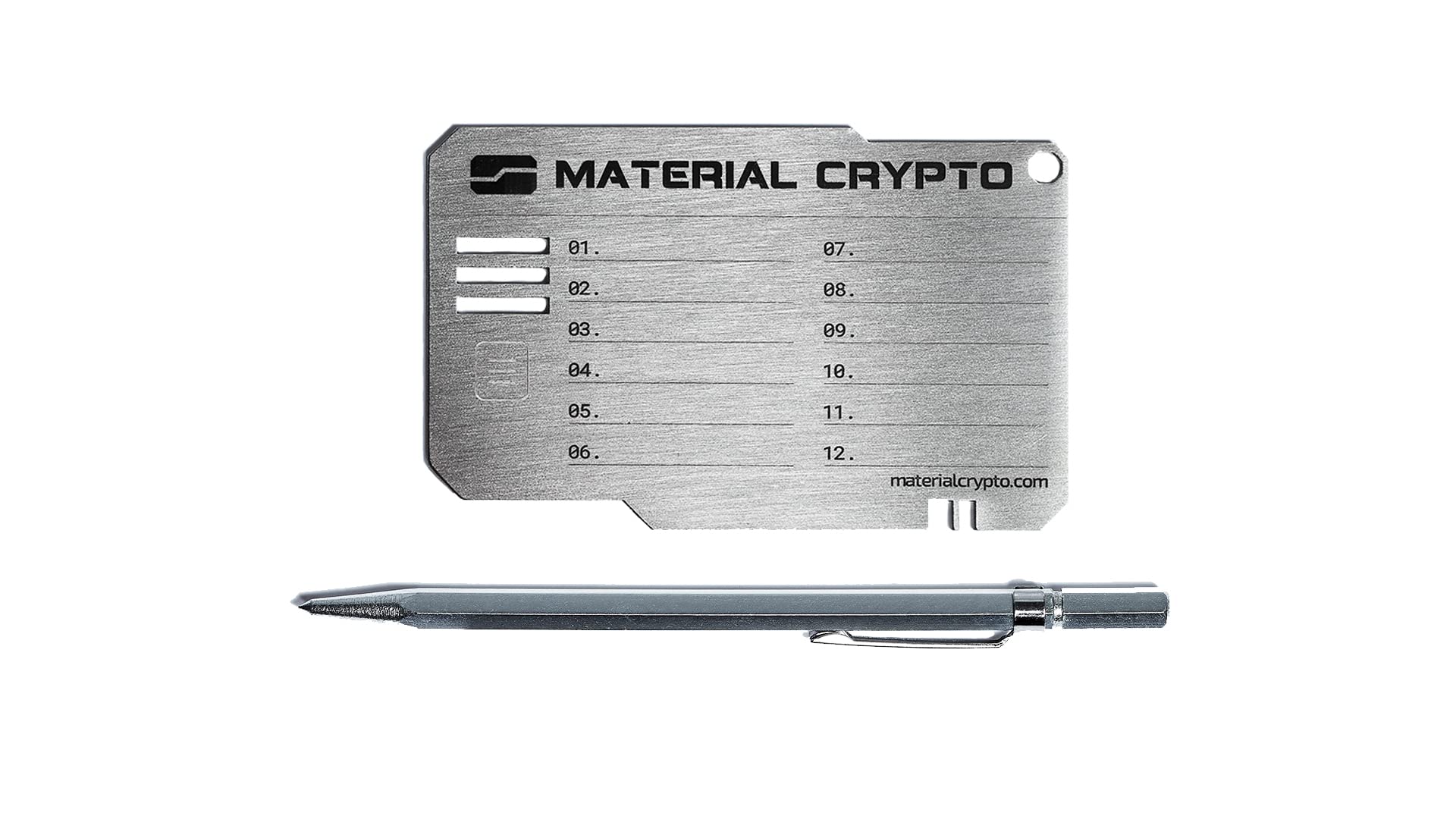 Material - Crypto Wallet - Stainless Steel Bitcoin Wallet - Secure Crypto Wallet - Hack-resistant - Cryptocurrency Hardware (DIY Wallet)