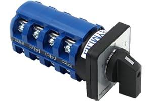 KEYMOO 63A Rotary Change-Over Switch, 4NO 4 NC 2-Way 660V Universal Selector Switch, 3 Position 16 Terminals Cam Switch, CE SZW26-63/D404.4