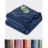 Ultra Soft Fleece Blanket Twin Size - Flannel Fleece Luxury Twin Blanket - Lightweight for Couch Bed Chair - Thick, Warm and Breathable - All Season Cozy Fuzzy, Anti-Static Microplush Bedding, Navy