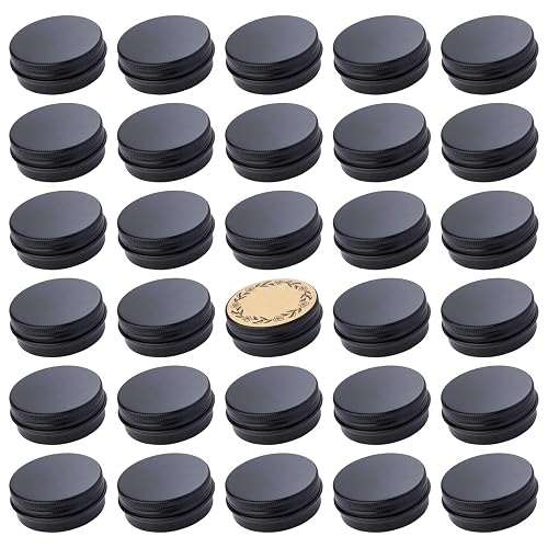 LJY 48 Pieces Round Aluminum Cans Screw Lid Metal Tins Jars Empty Sl
