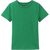 COSLAND Boys' 100% Cotton Heavyweight Short Sleeve Crewneck T Shirt