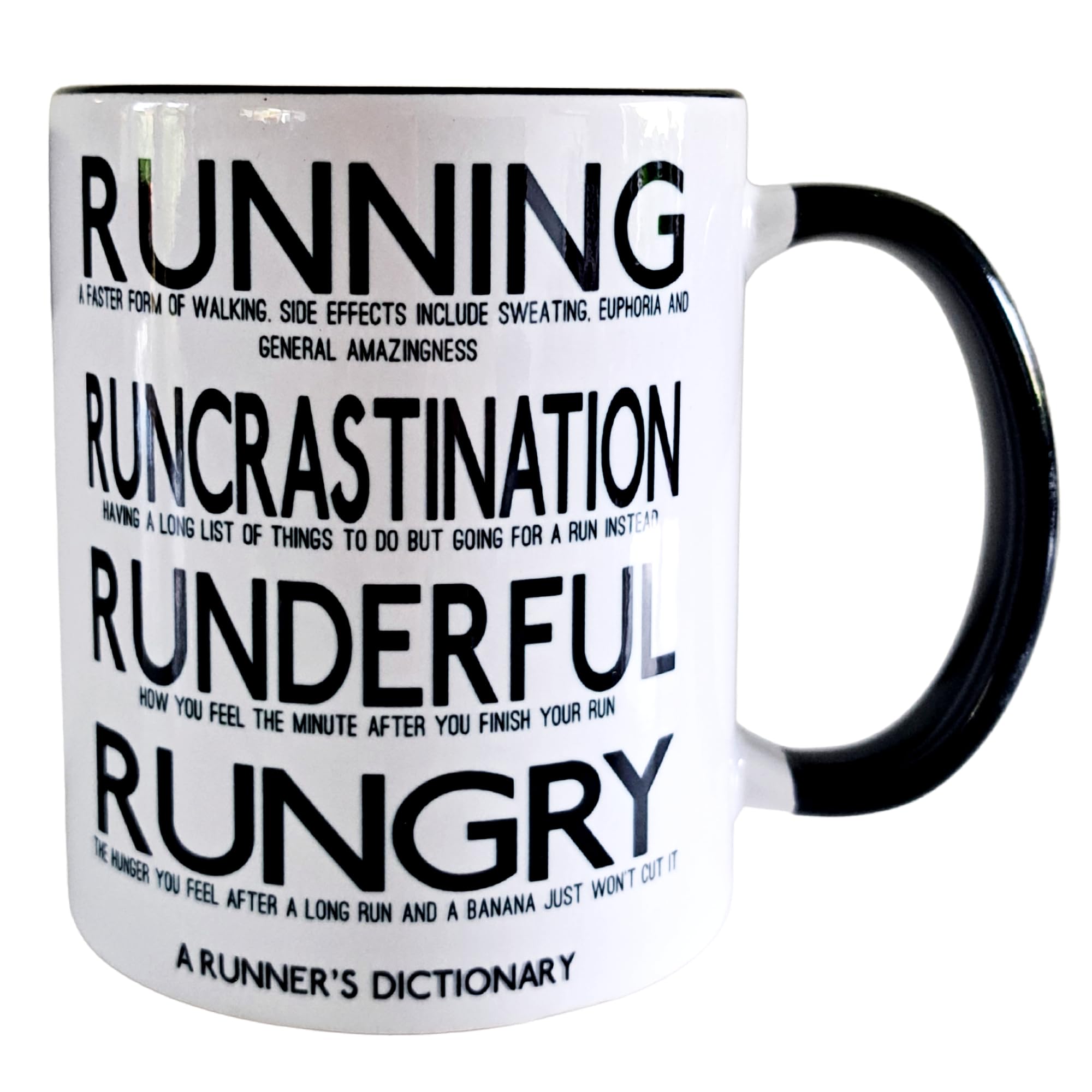 Worry Less Design Gifts for Runners - Funny Running Mug - Running Gifts - 330ml Professionally Printed Ceramic Mug - Presents for Runners