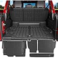 powoq Cargo Mat Compatible with 2021-2025 Jeep Wrangler JL 4XE 4 Door Trunk Mat Cargo Liner Backrest TPE Trunk Liner Replacement for 2021-2025 Jeep Wrangler JL Accessories