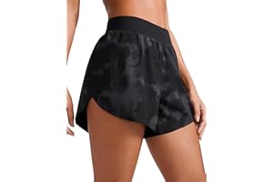 CRZ YOGA Mid Waisted Dolphin Athletic Shorts for Women 4" Lightweight High Split for Gym Workout with Liner Quick Dry