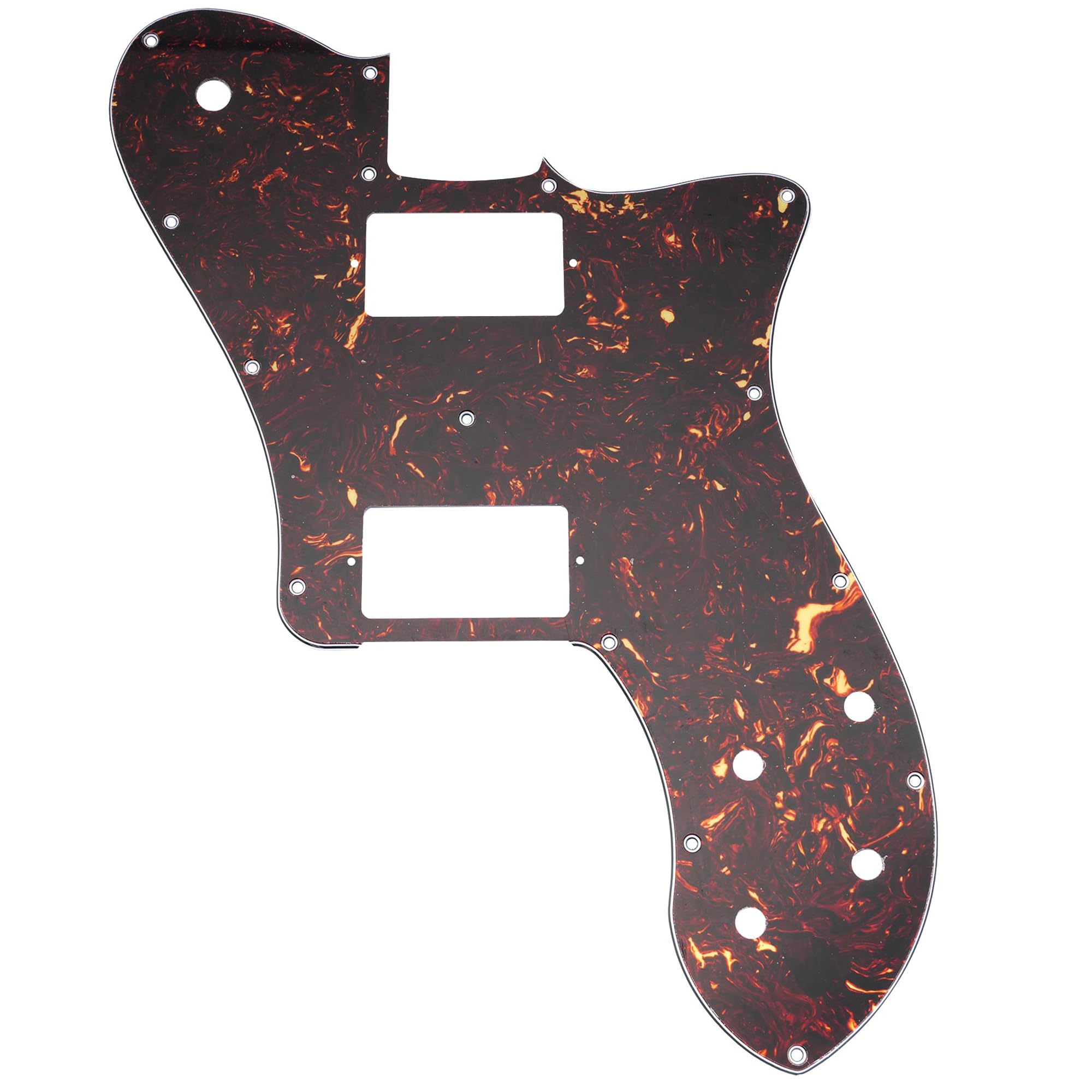 Musiclily Pro 15 Holes Covered HH Guitar Pickguard for Mexico Fender 72 Tele Deluxe Style Electric Guitar, 4ply Tortoise Shell