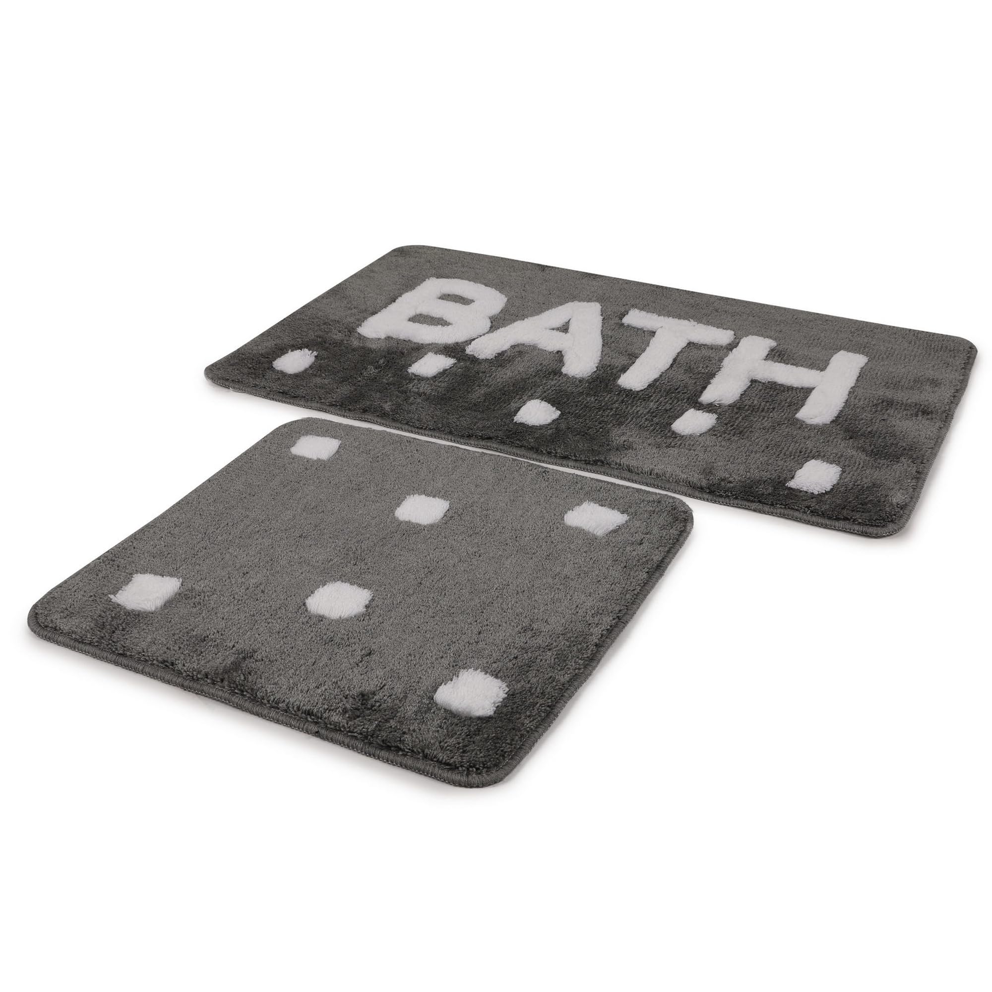 WELL HOME MOBILIARIO & DECORACIÓN Bathroom Rug Set 2 Piece Dark Grey