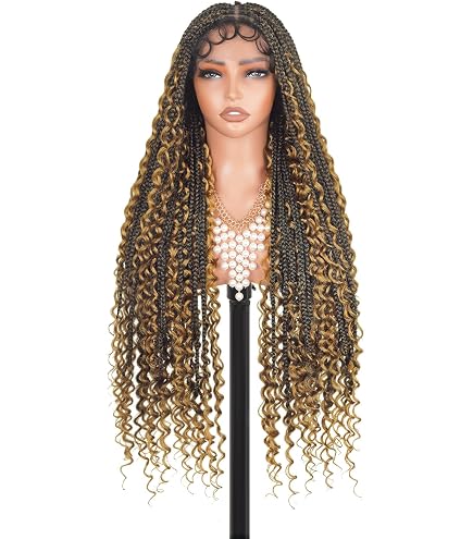 30 Inch Glueless Double Full Lace Human Hair Blended Braided Wig I main image 3