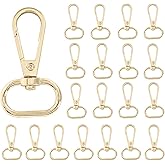 Unlorspy 20Pcs Oval Ring Swivel Lobster Clasps 3/4"(20mm) Inside Diameter Snap Hook Swivel Clasp Metal Swivel Snap Hooks Clips for Purse Making DIY Keychain Bag Part (20mm, Gold)
