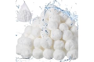 ZUBEBE Pool Filter Balls Pool Filter Sand Pool Filter Media Alternative to Pool Glass Sand Filters, Suitable for Sand Filter Systems (1.5 Lbs Filter Balls Equal 50 Lbs Filter Sand) (6 Lbs, White)