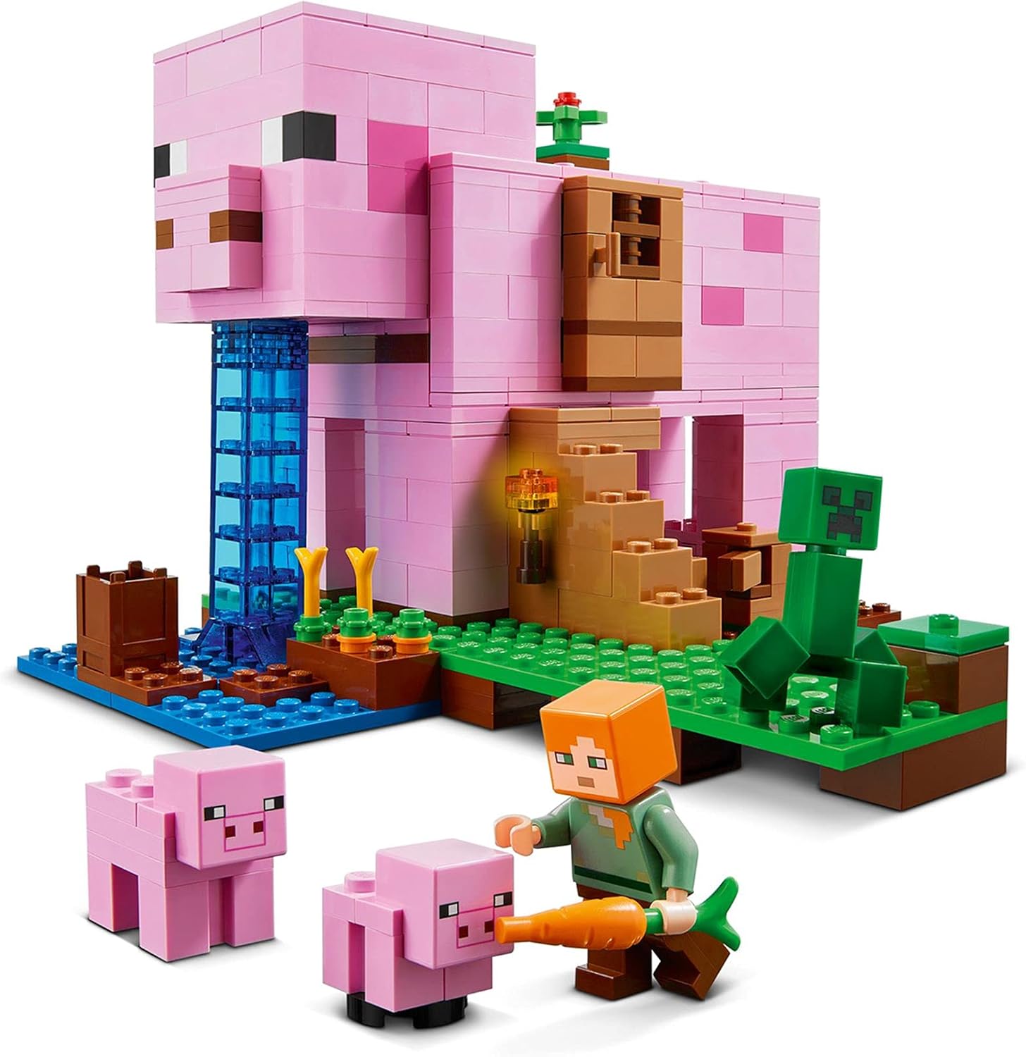 Lego Minecraft The Pig House Building Set With Alex And Creeper Figure Amazon Co Uk Toys Games